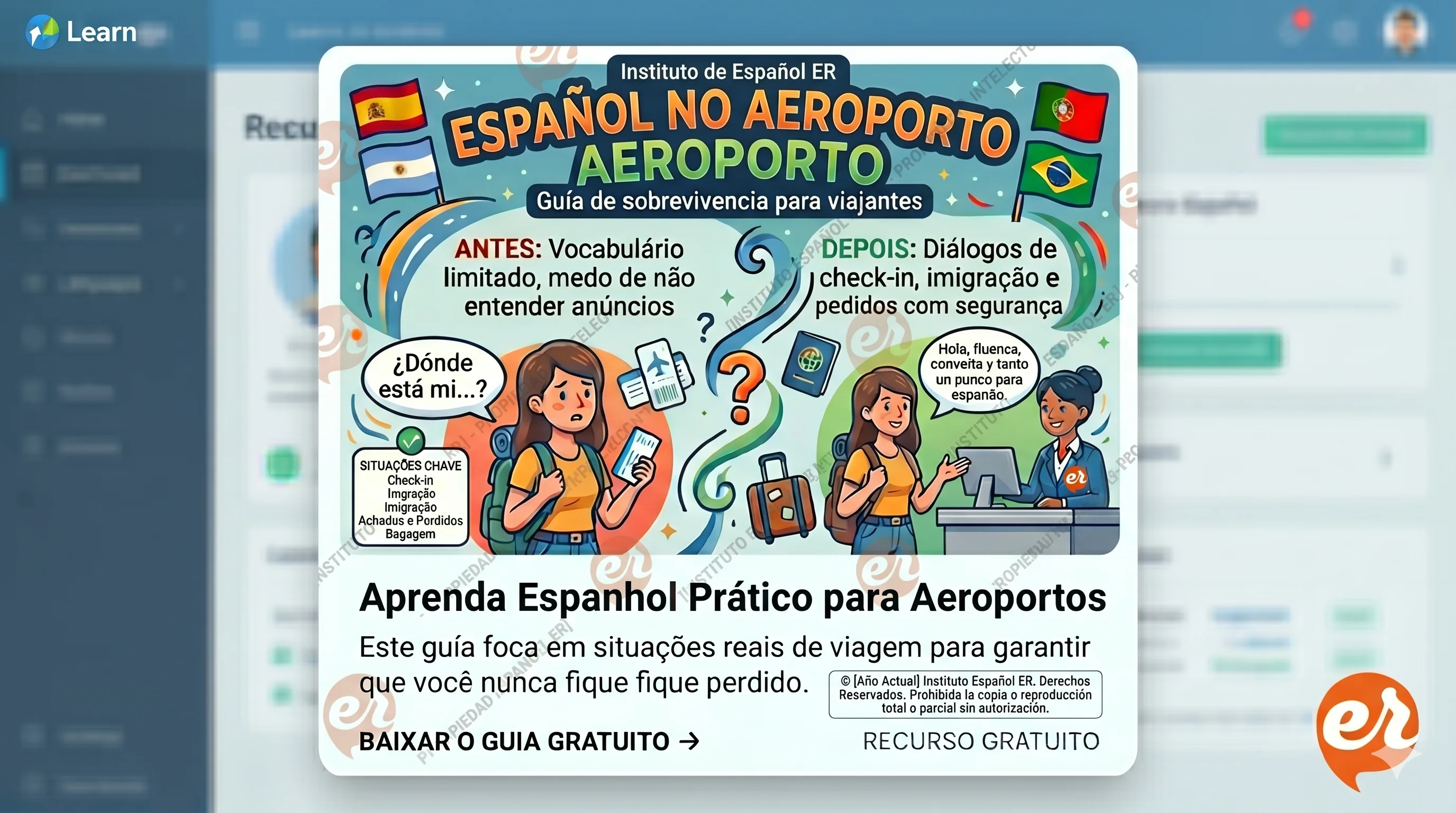 Espanhol no aeroporto e imigração